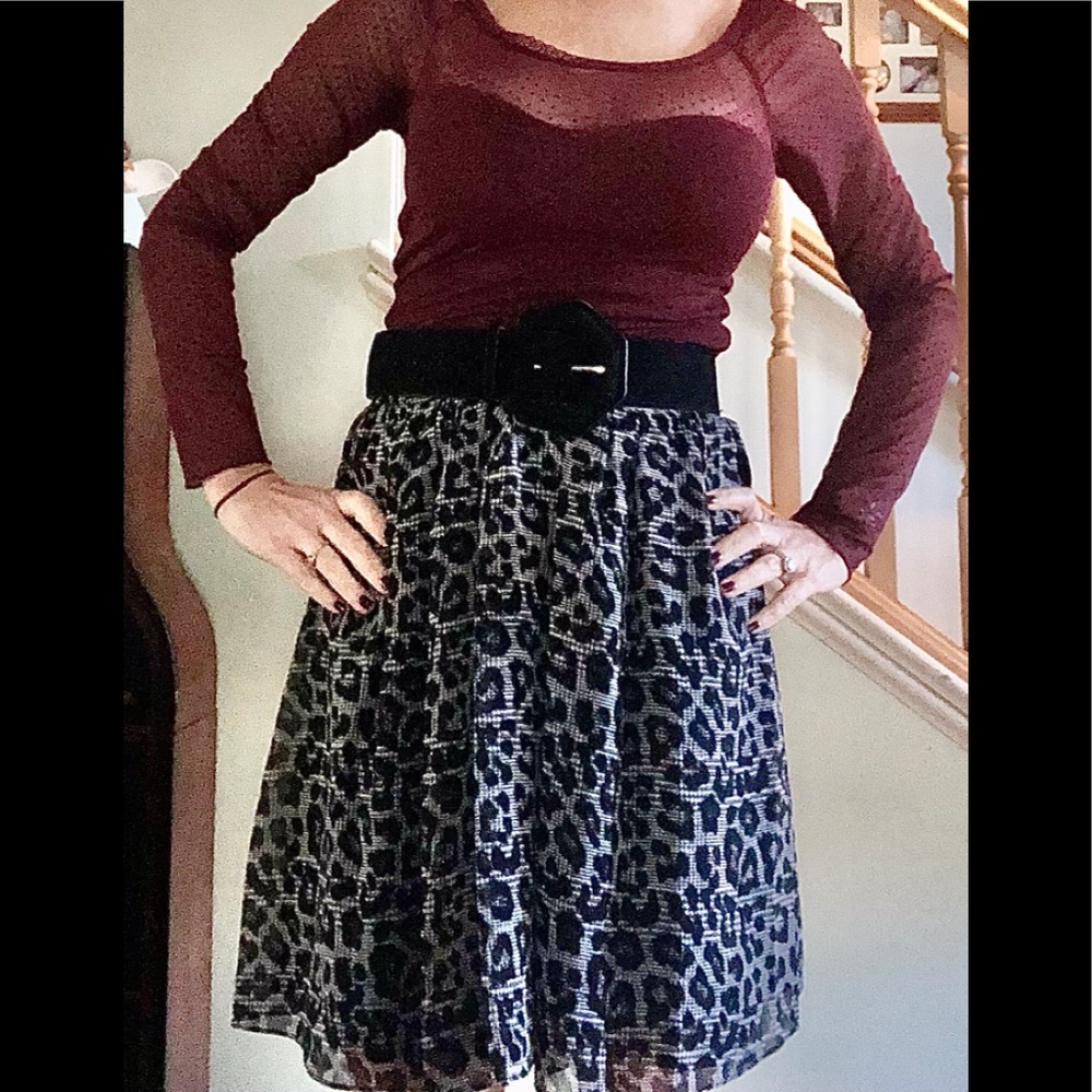 Michael Kors Leopard Flowing Skirt
